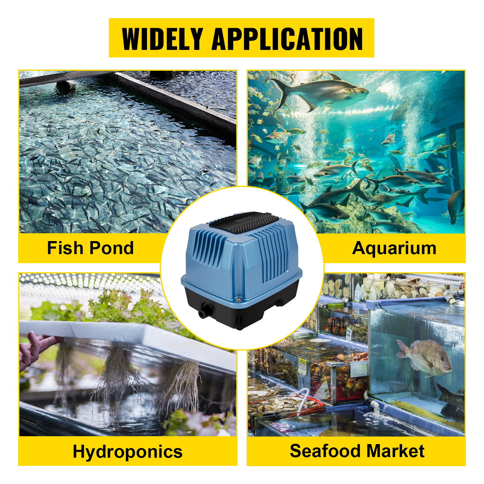 VEVOR Linear Air Pump, 25W/110V Septic Air Pump, 28Kpa Septic Aerator