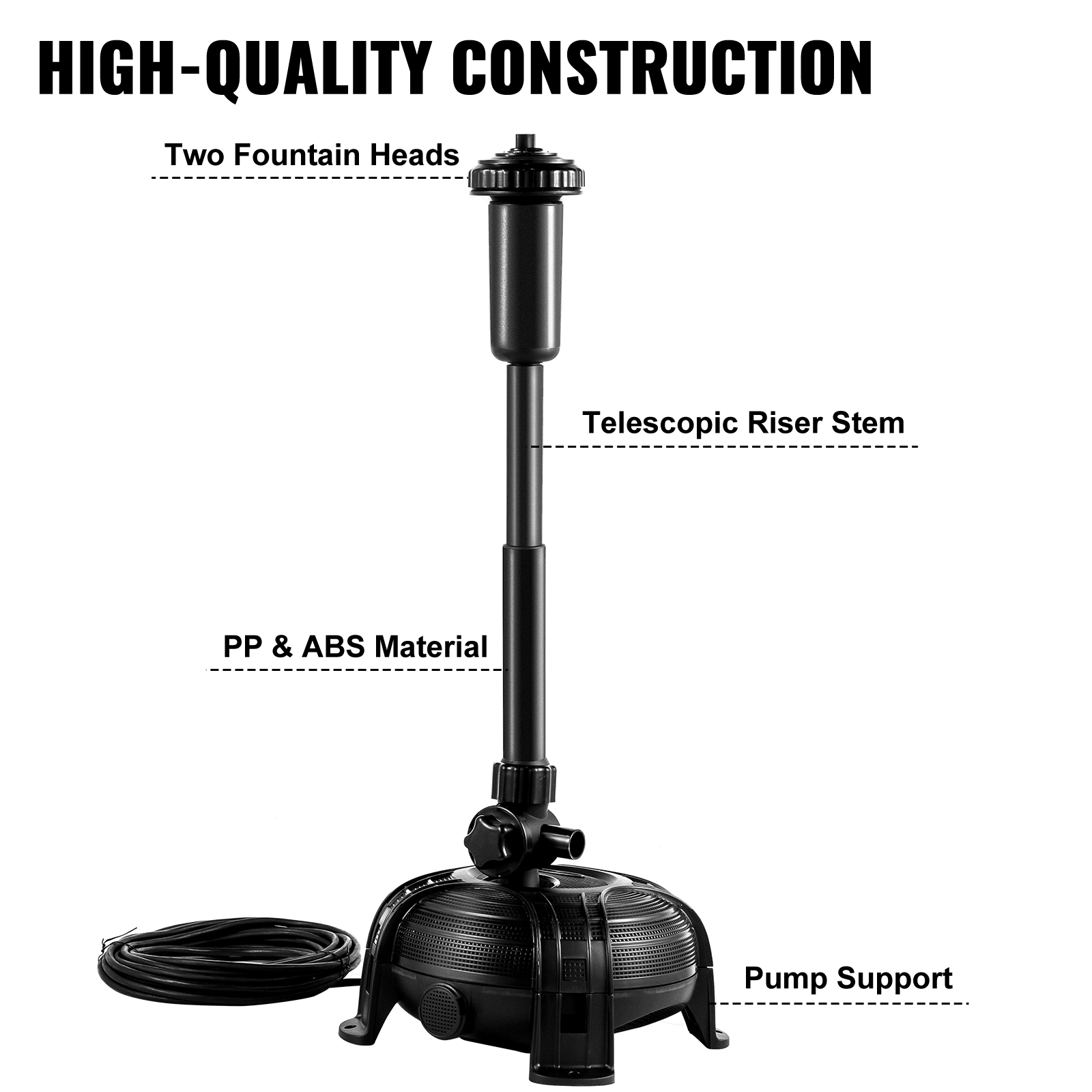 VEVOR Vevor Waterfall Pumppond Fountain Pump6500l/h Fountain Pumpbell