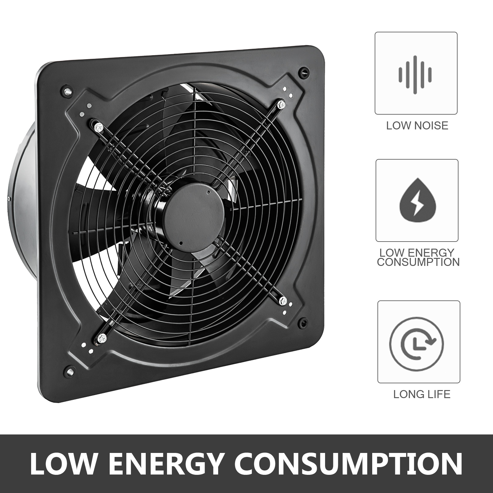 Ventilateur Extracteur Industriel Métal 245mm – Connecté, Mural – Neuf