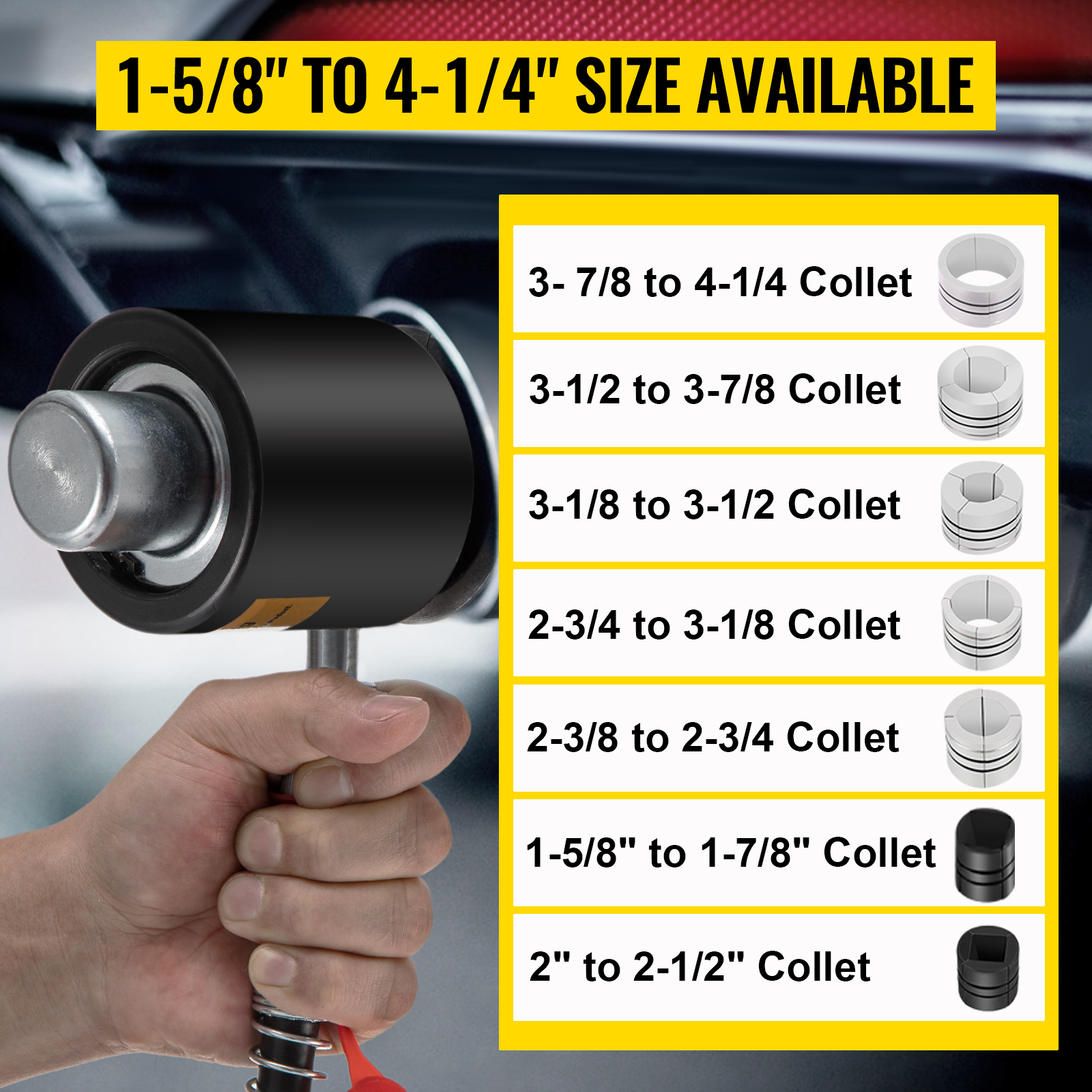 BFO Exhaust Pipe Tube Stretcher Expander Tool Set – 1-5/8 To 4-1/4, Steel Collets, 28mm Drive