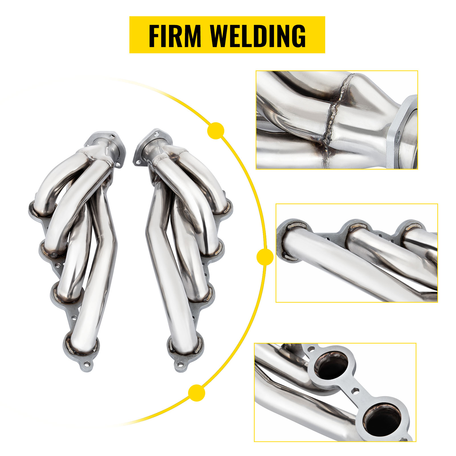 VEVOR Exhaust Header Set 1 5/8" Exhaust Turbo Headers Stainless Steel LS Swap Exhaust Headers