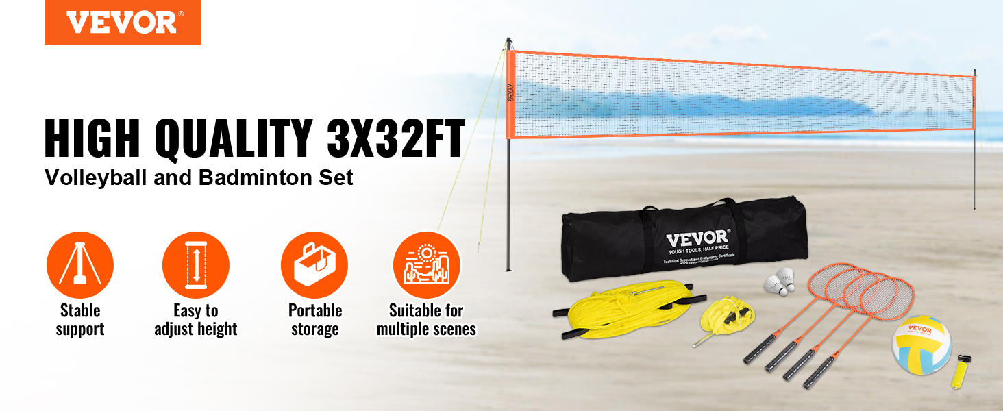 Filet de badminton extérieur Portable Volleyball Net Pliable avec