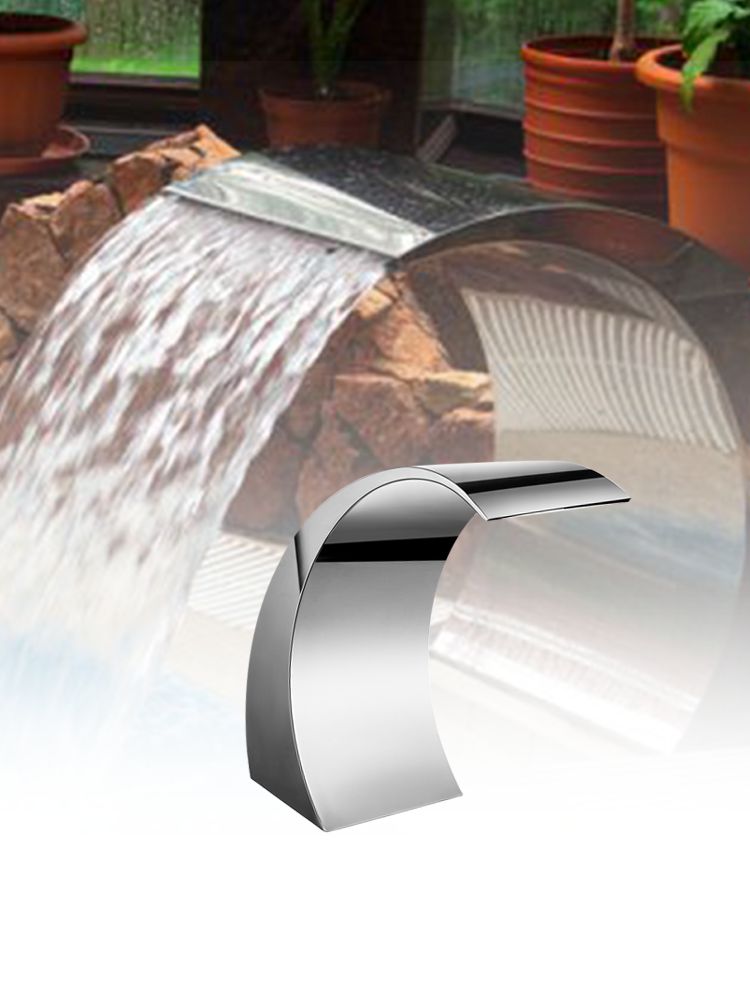 thumbnail image 2 of Stainless Steel Pool Waterfall Fountain - Modern Water Blade For Garden Or Pond 2 of 5