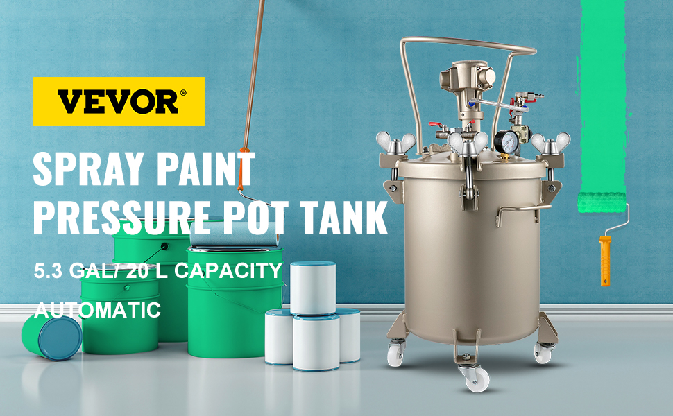 VEVOR VEVOR 5.3Gal/ 20L Spray Paint Pressure Pot Tank Automatic Air