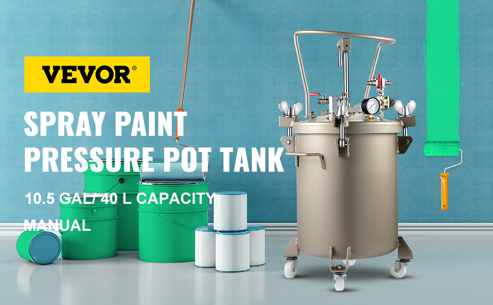 VEVOR VEVOR 10.5G/40L Spray Paint Pressure Pot Tank Manual Air Paint