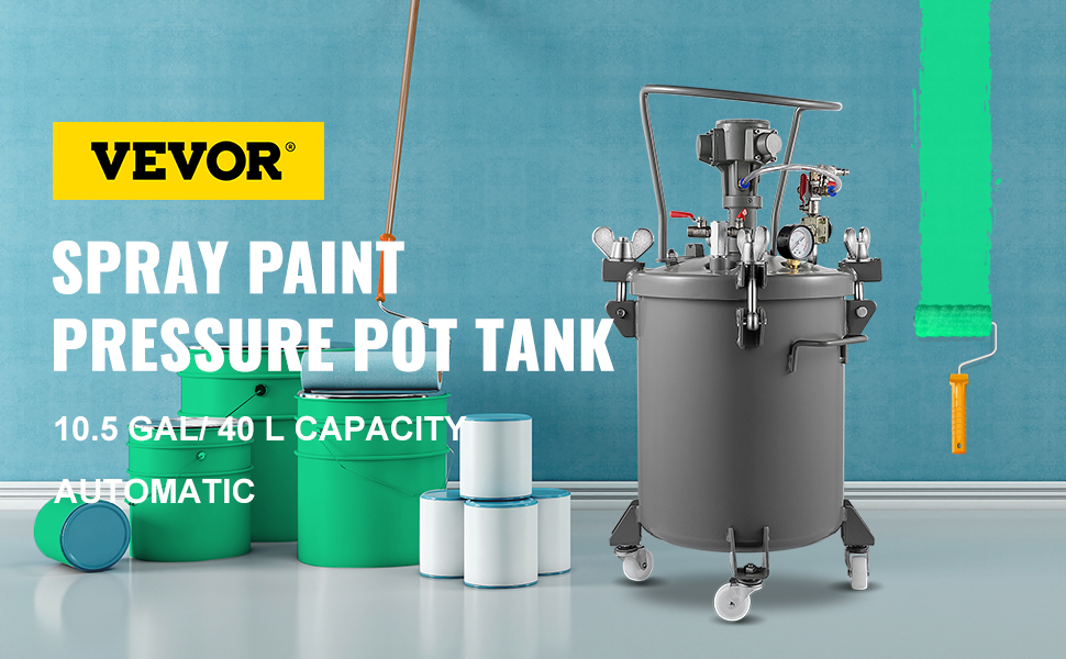 VEVOR Vevor 10.5 Gal Spray Paint Pressure Pot Tank Automatic Air Paint