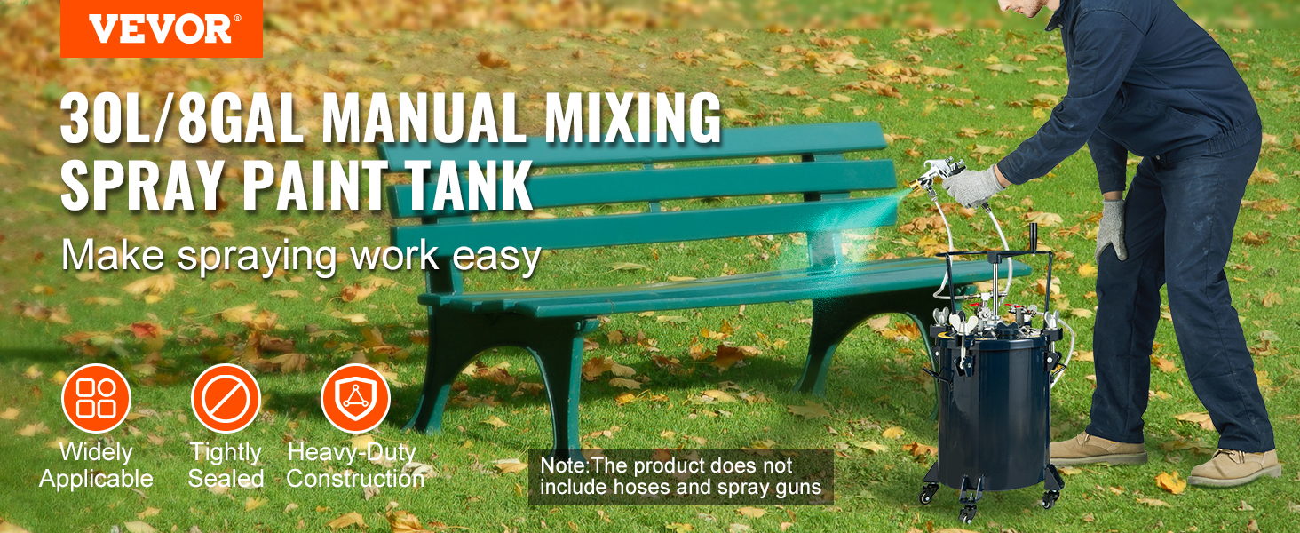 VEVOR Spray Paint Pressure Pot Tank, 30L/8gal Air Paint Pressure Pot