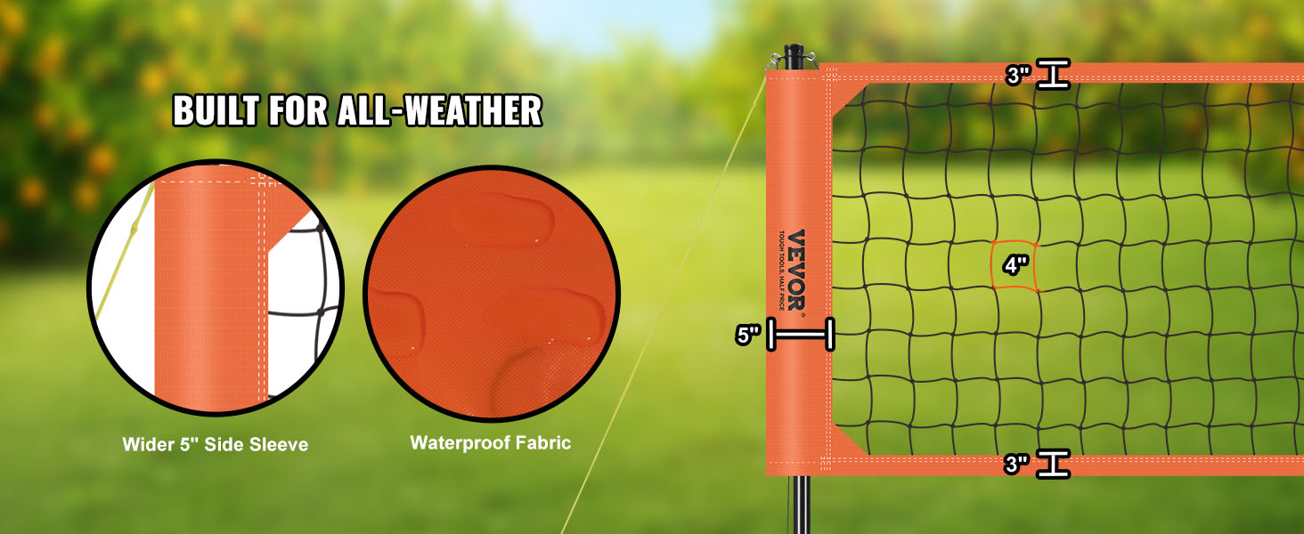 VEVOR Outdoor Portable Volleyball Net System, Adjustable Height ...