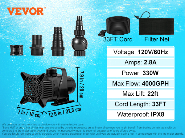 submersible pump,adapter,net