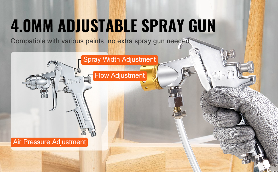 Spray Paint Pressure Pot Tank, 10L/2.5gal Air Paint Pressure Pot 1 5mm 4mm Two Nozzles Two Spray Paint Guns For Industry Home Decor Architecture Construction Automotive Painting 60psi Max P 010297204024 - View #14