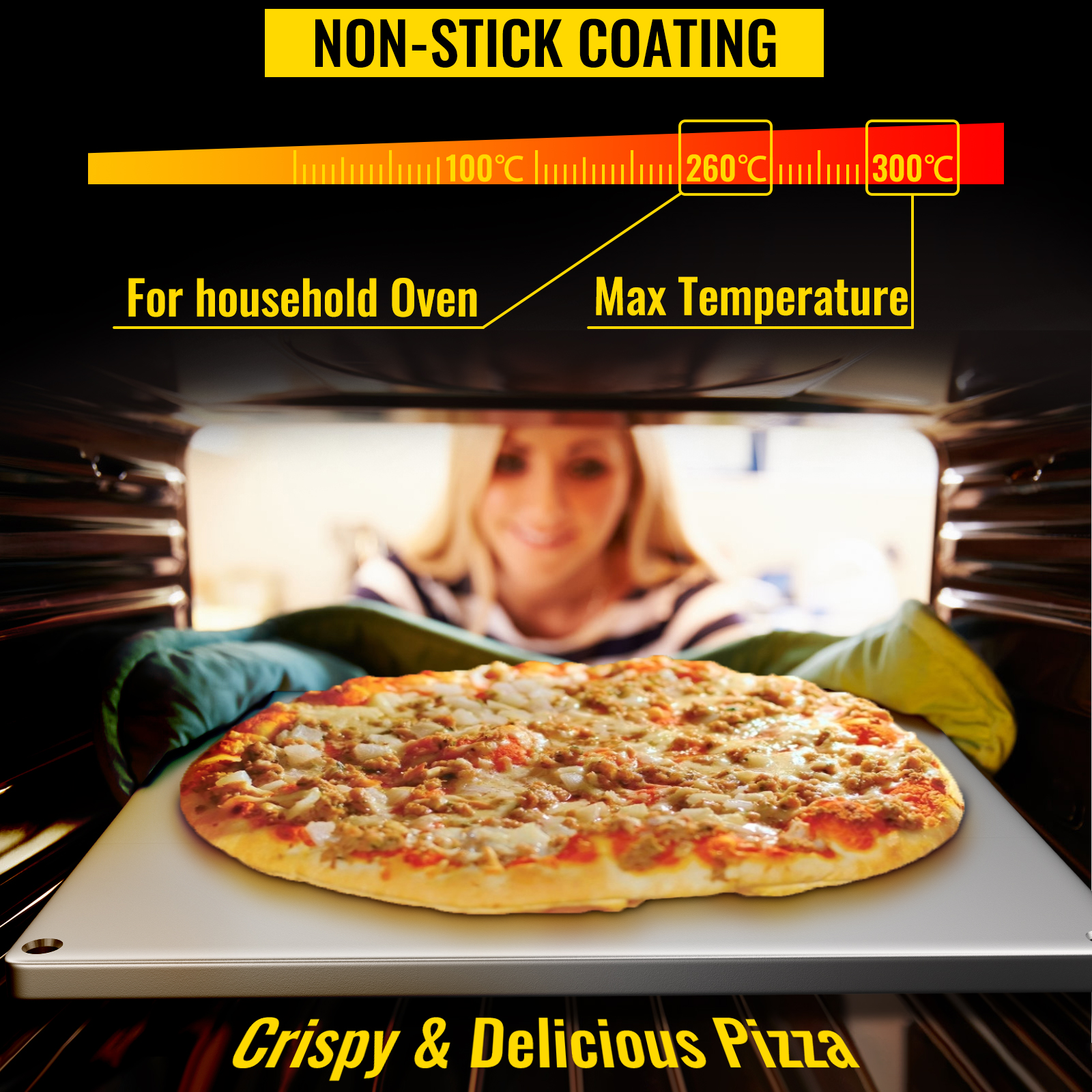 3/8 Steel Pizza Baking Plate 3/8 Thick A36 Seasoned Steel, 2 Hanging Holes  on Long Side 