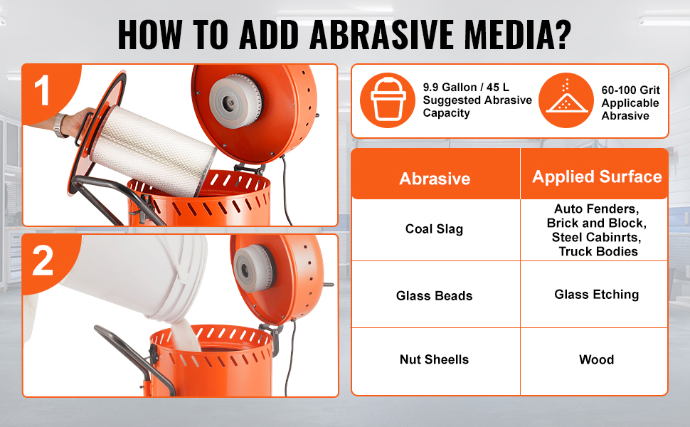 VEVOR 28 Gallon Vacuum Sand Blaster, Dustless Sandblaster with Builtin