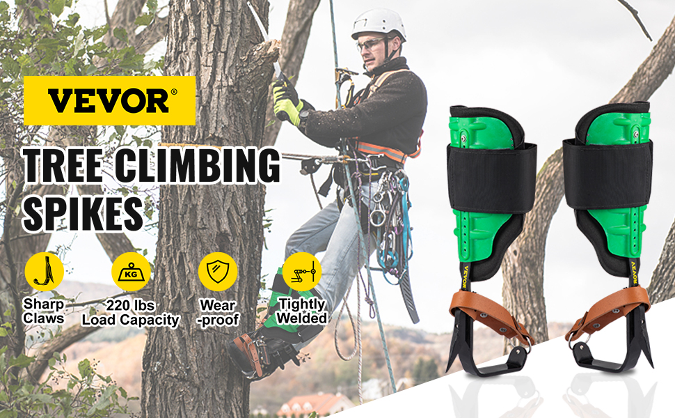 Tree Climbing Spike Set Aluminum Climbing Spurs Adjustable With Replacement Gaff 