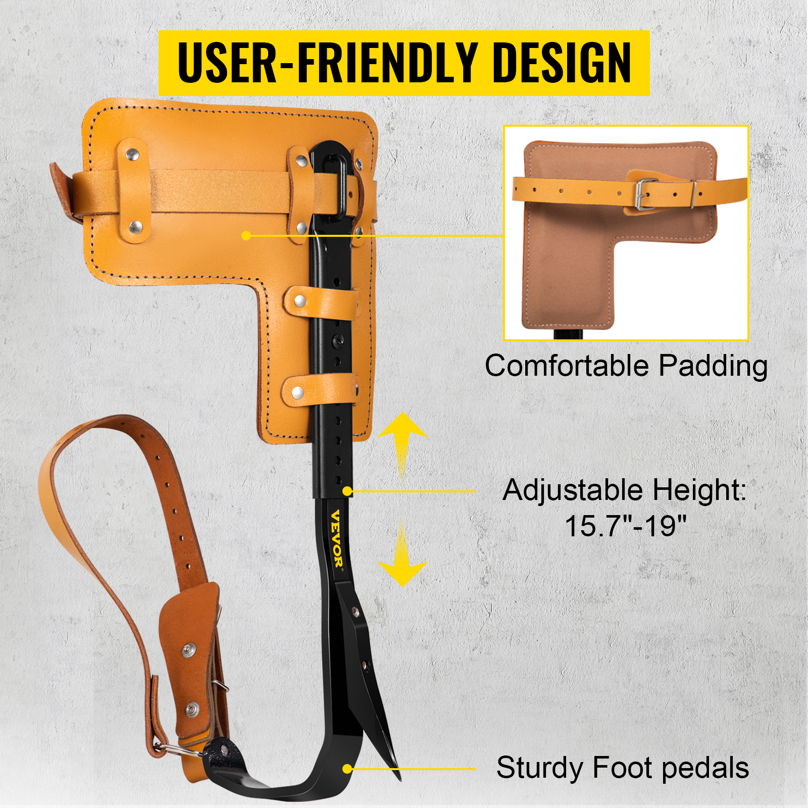 TFCFL Tree Climbing Spikes Tool,Non-Slip Climbing Tree Spikes with  Adjustable Rop Safety Belt,for Hunting Cutting Trees Pole