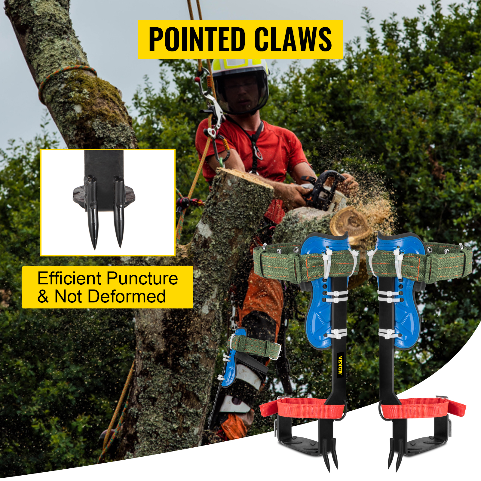 Tree Climbing Gear, Non-Slip Pole Climbing Spikes with Safety Harness,  Electrician's Foot Buckle, Tree Climbing Gear for Tree Work, Rust  Protection