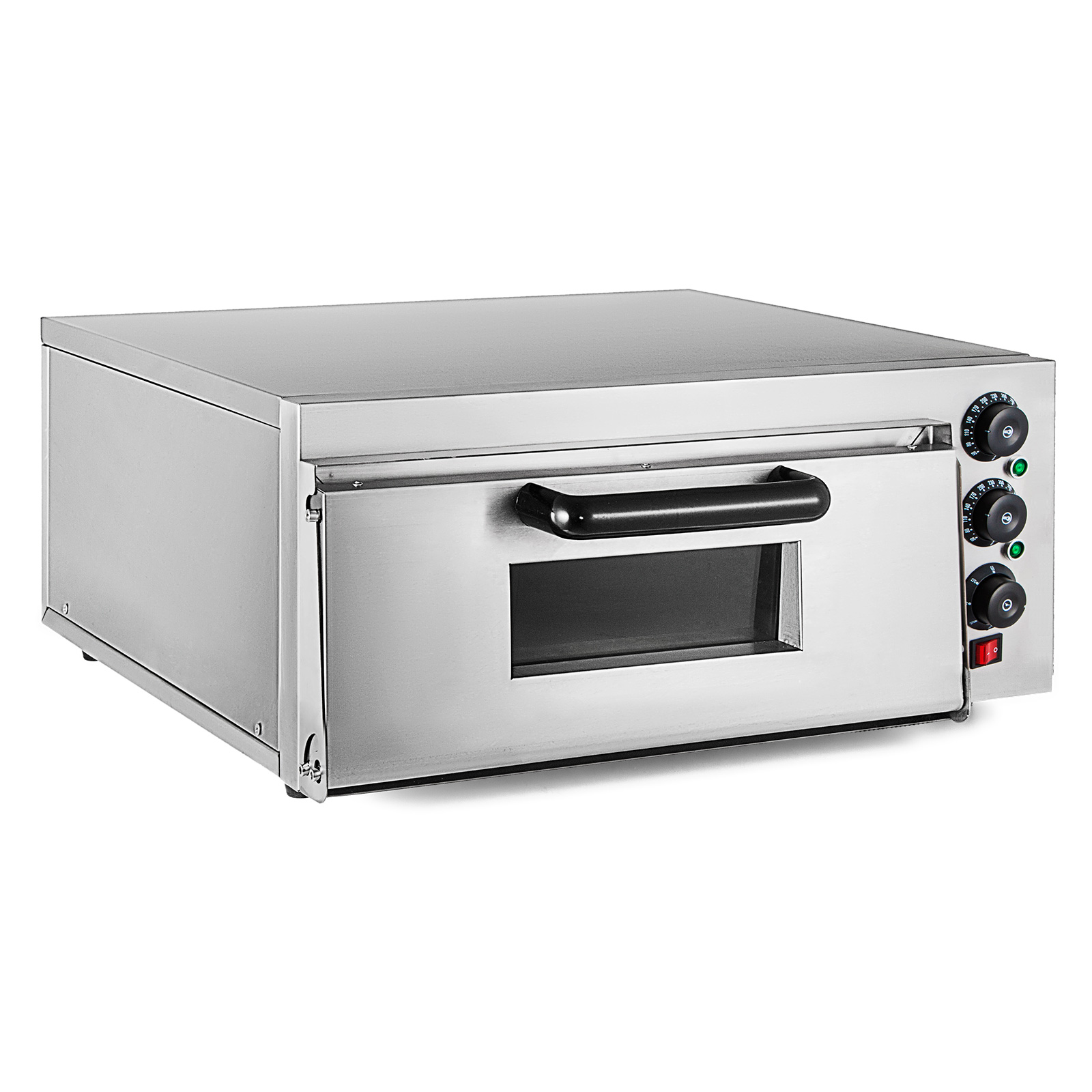 Electric 2000W Pizza Oven Single Deck Fire Stone Commercial Stainless Steel 
