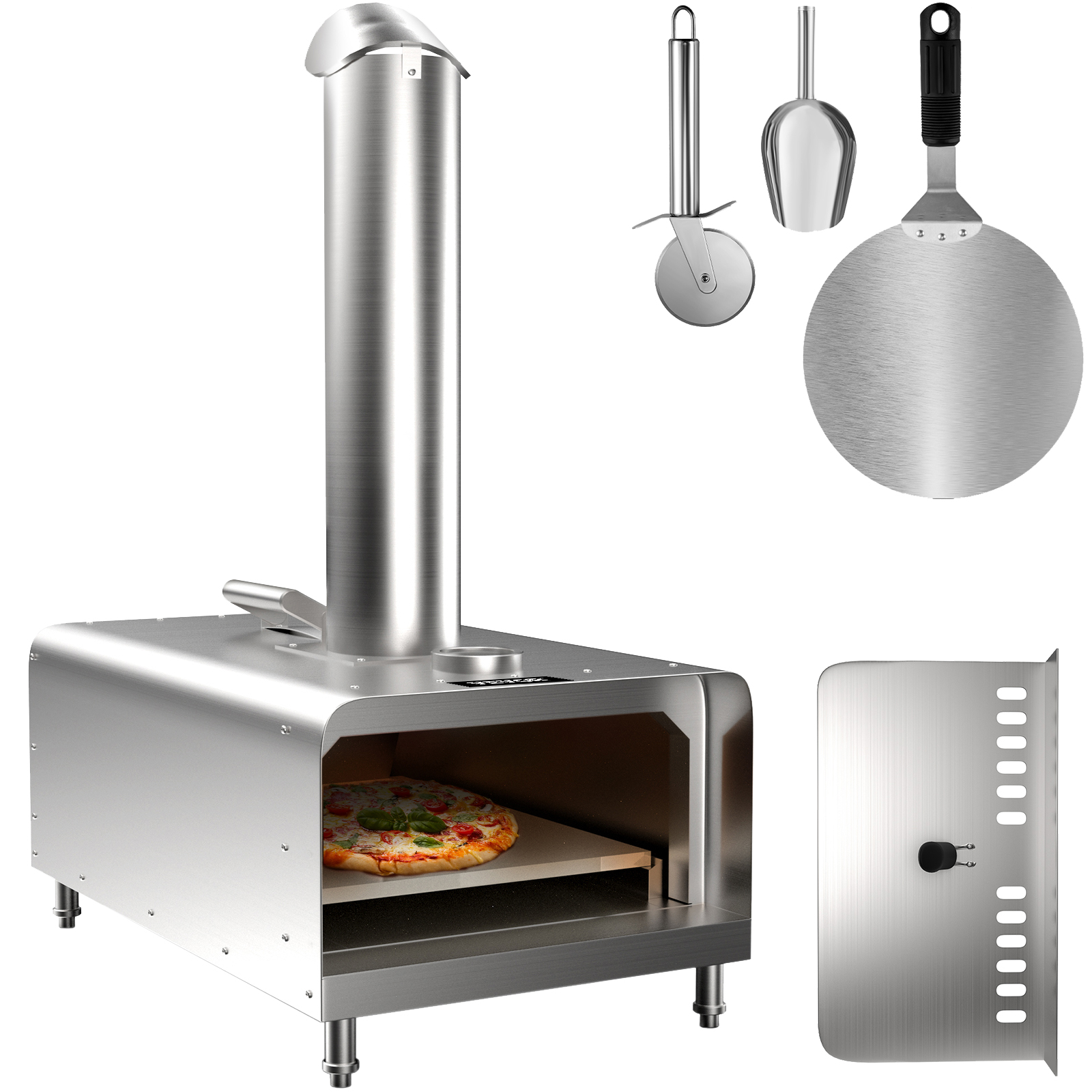 VEVOR Wood Fired Oven 12,Outdoor Pizza Oven with Foldable Legs