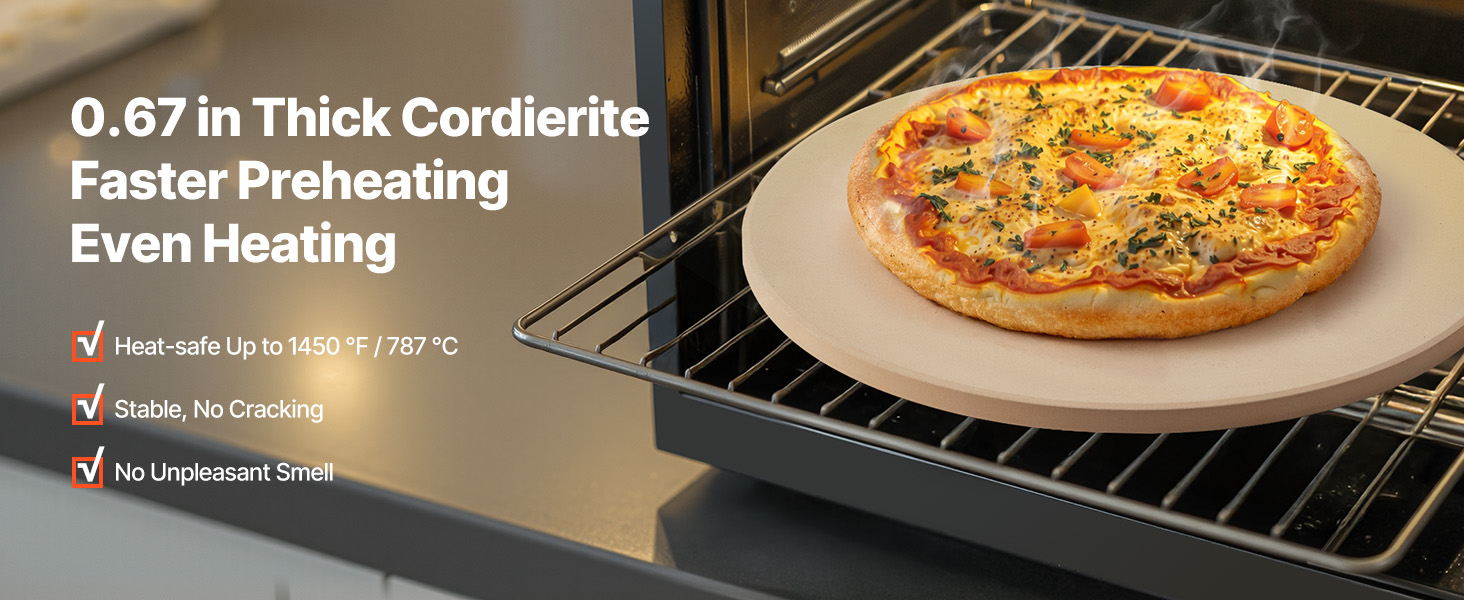 thick heat resistant pizza stone