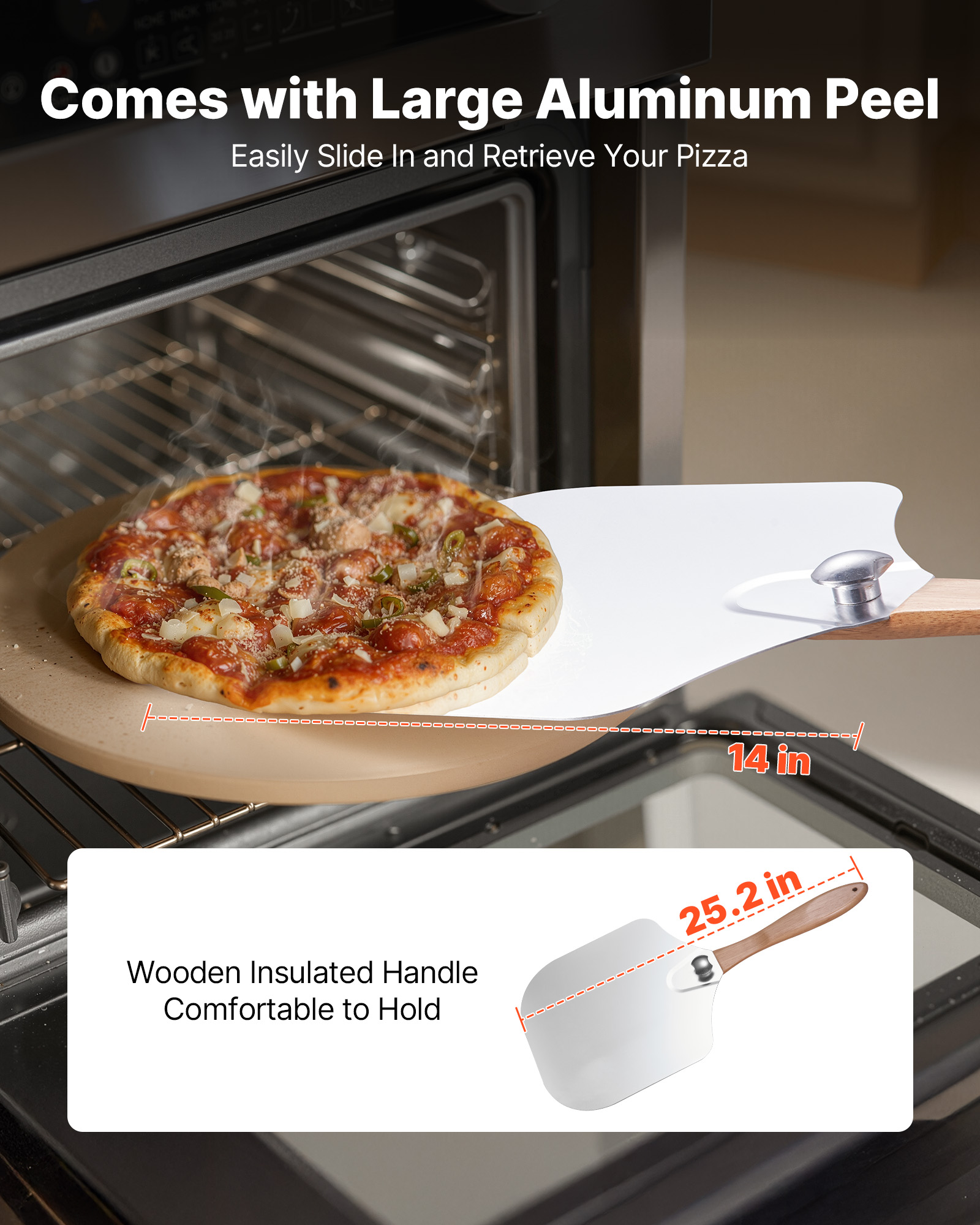 VEVOR Pizza Stone Round/Rectangular Cordierite Baking Stone for Oven & Grilling