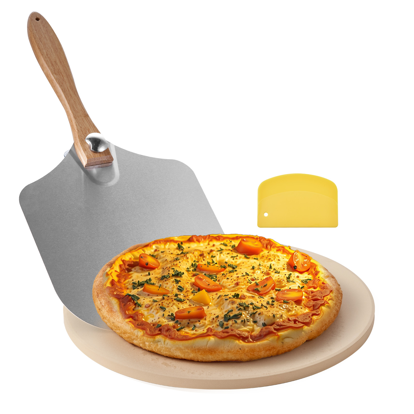 VEVOR Pizza Stone Round/Rectangular Cordierite Baking Stone for Oven & Grilling