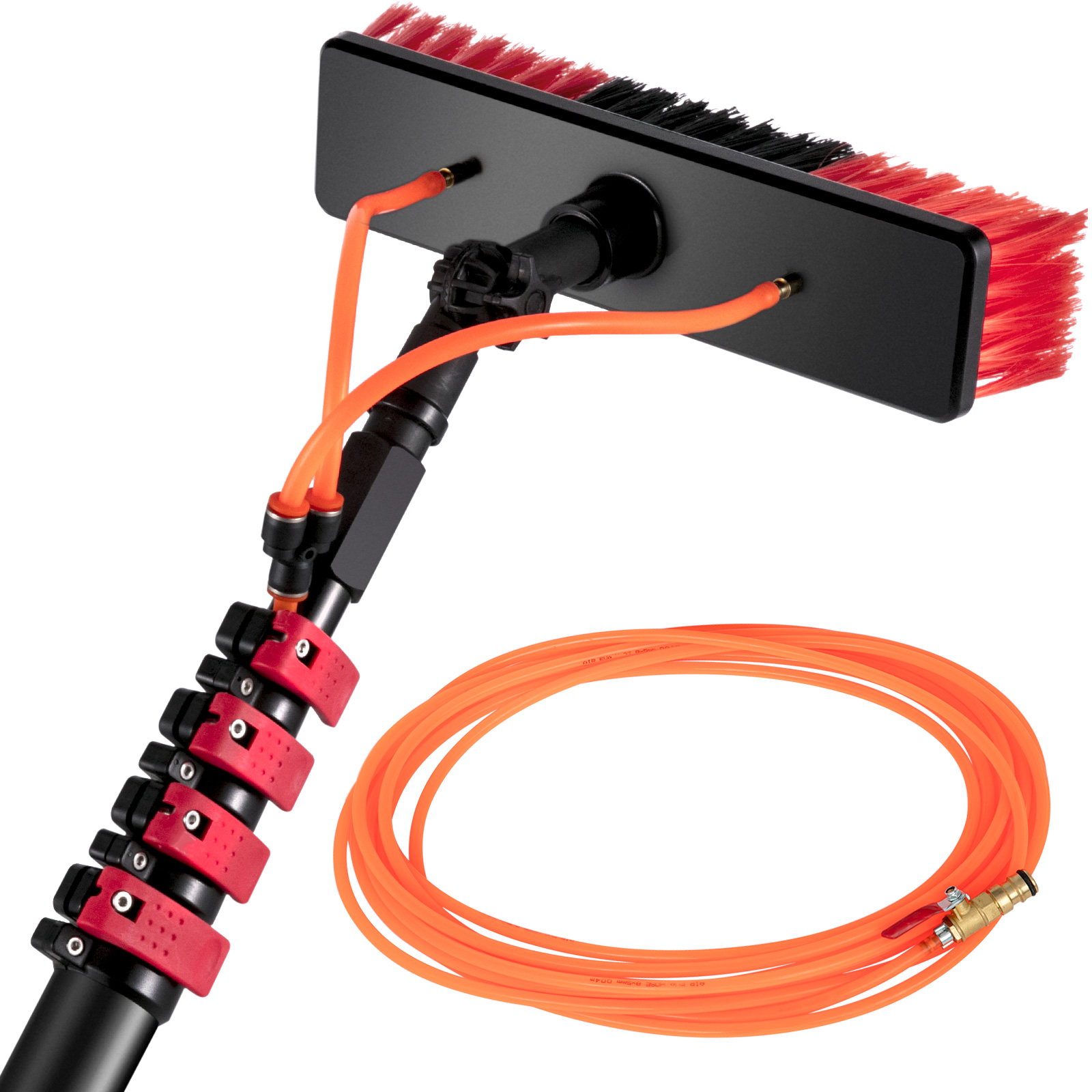 EXTEND-A-REACH 36 Foot Vinyl Siding Brush Set with 7-30 ft Telescopic Pole  & Window Cleaning Squeegee Tool