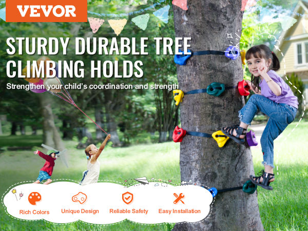 Kit Di Arrampicata Sugli Alberi Ninja, 20 Prese Arrampicata Sugli Kit Di Arrampicata Sugli Alberi Ninja, 20 Prese Arrampicata Sugli