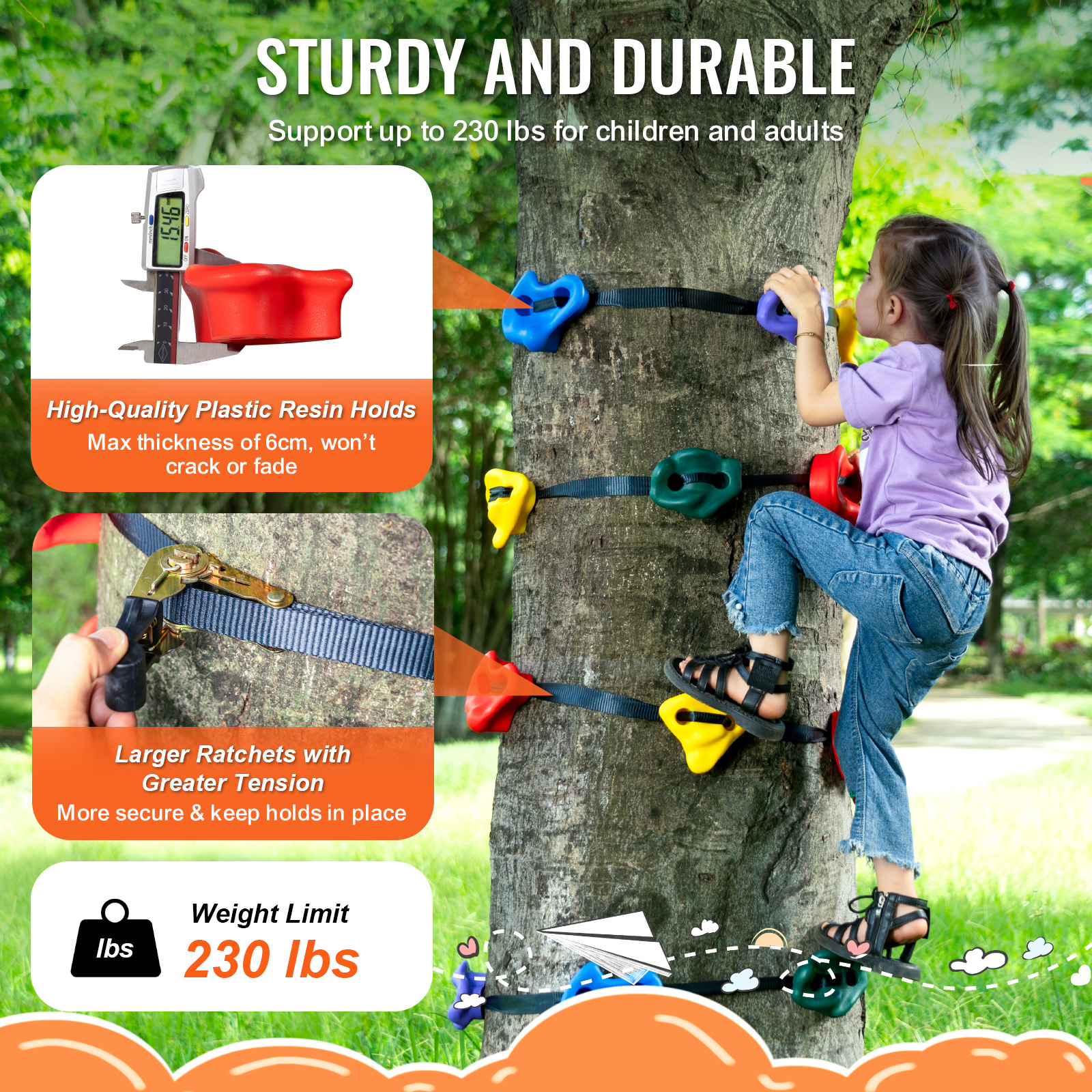 VEVOR 25/32/72/12/20pcs Rock/Tree Climbing Holds Climbing Rocks Handles Hardware - Picture 79 of 98