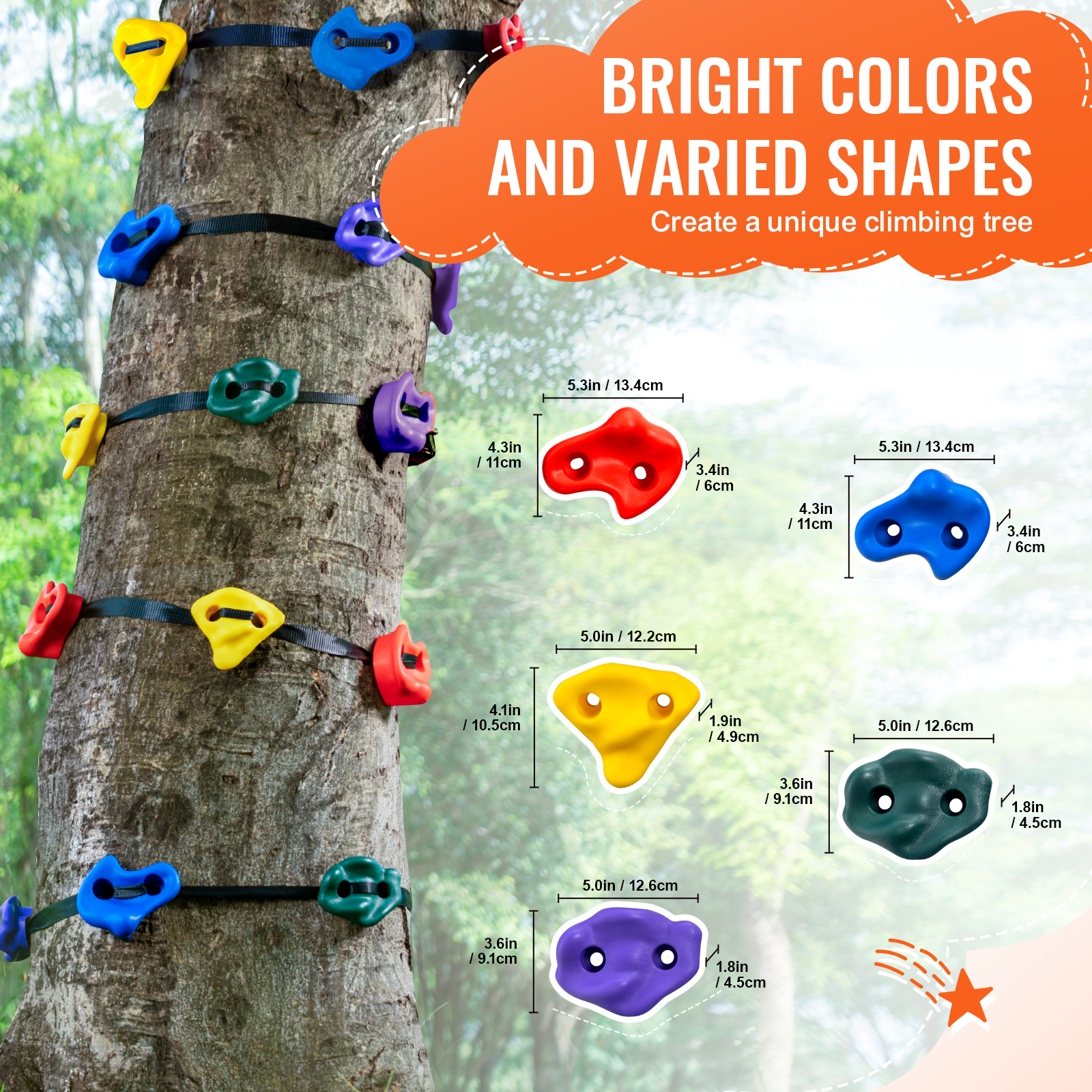 VEVOR 25/32/72/12/20pcs Rock/Tree Climbing Holds Climbing Rocks Handles Hardware - Picture 89 of 98