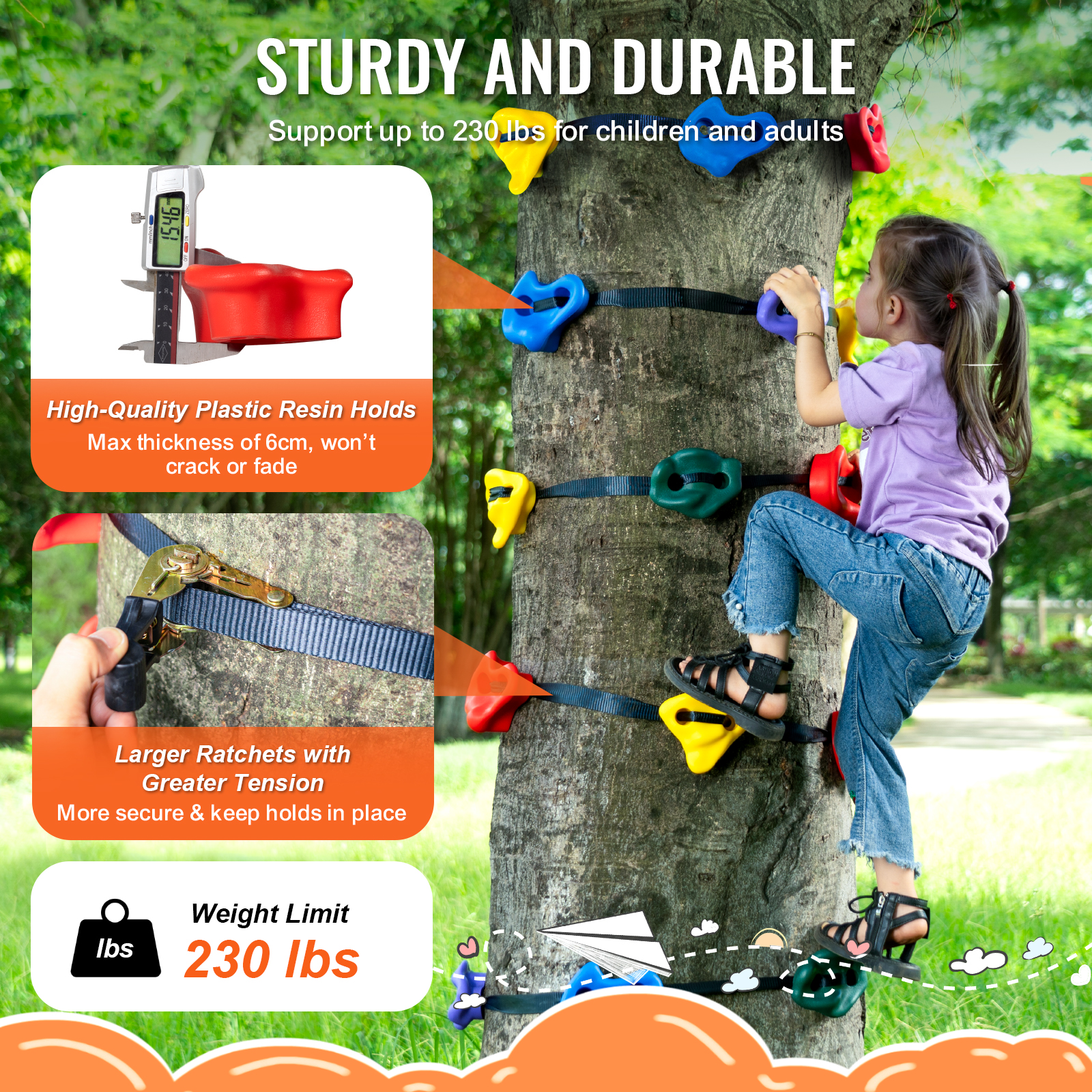 VEVOR 25/32/72/12/20pcs Rock/Tree Climbing Holds Climbing Rocks Handles Hardware - Picture 91 of 98