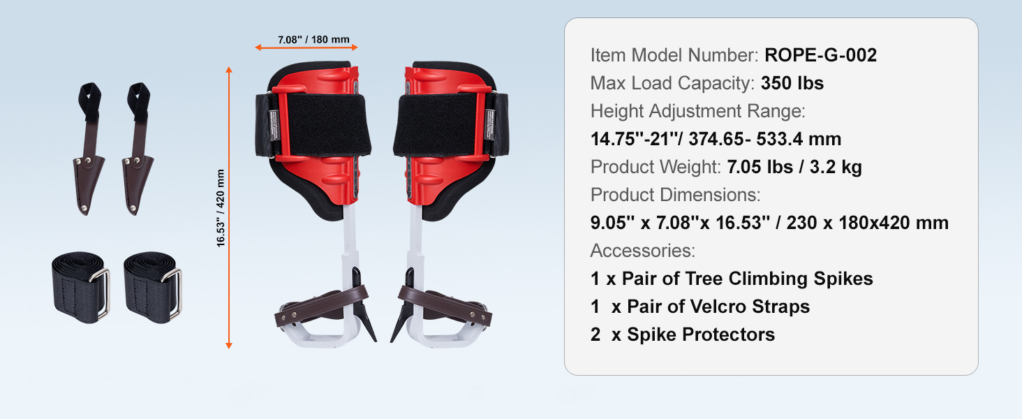 Tree Climbing Spikes,Climbing Spurs,Aluminum