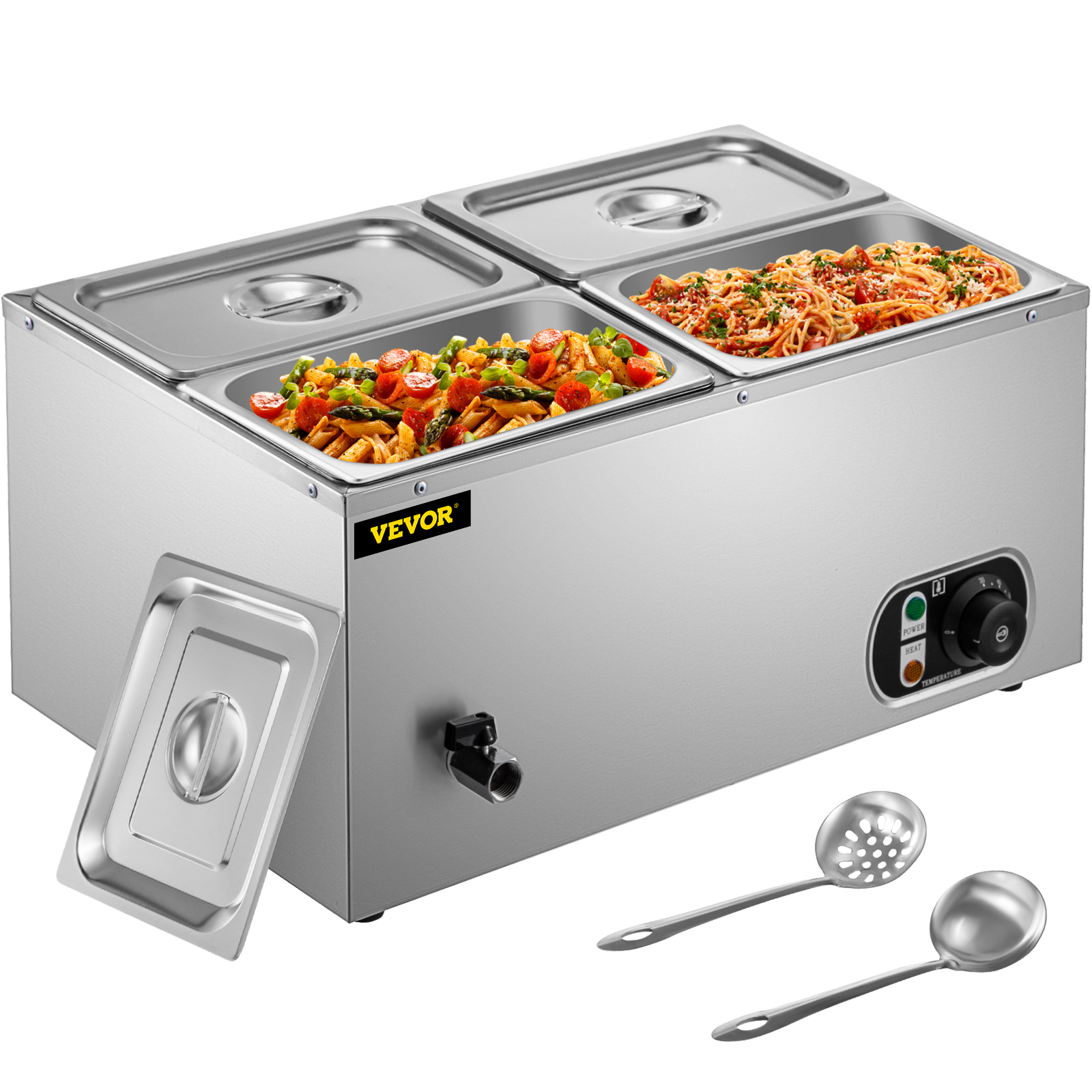 VEVOR Commercial Soup Warmer 7.4 qt. 300-Watt Electric Food Warmer