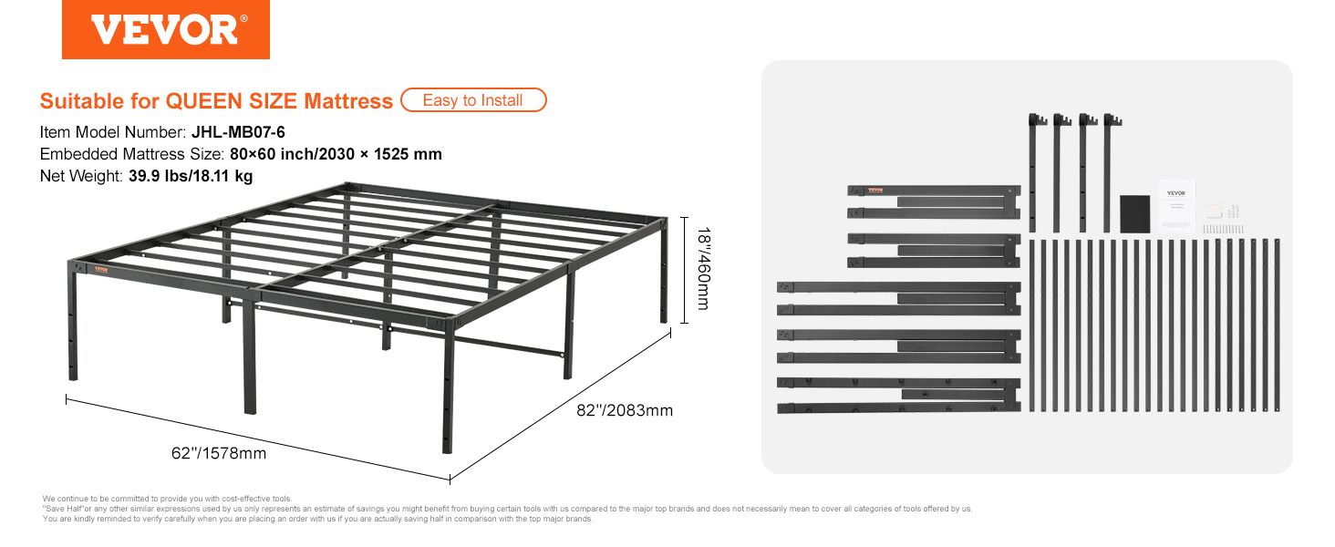 bed frame,18 inch,queen size