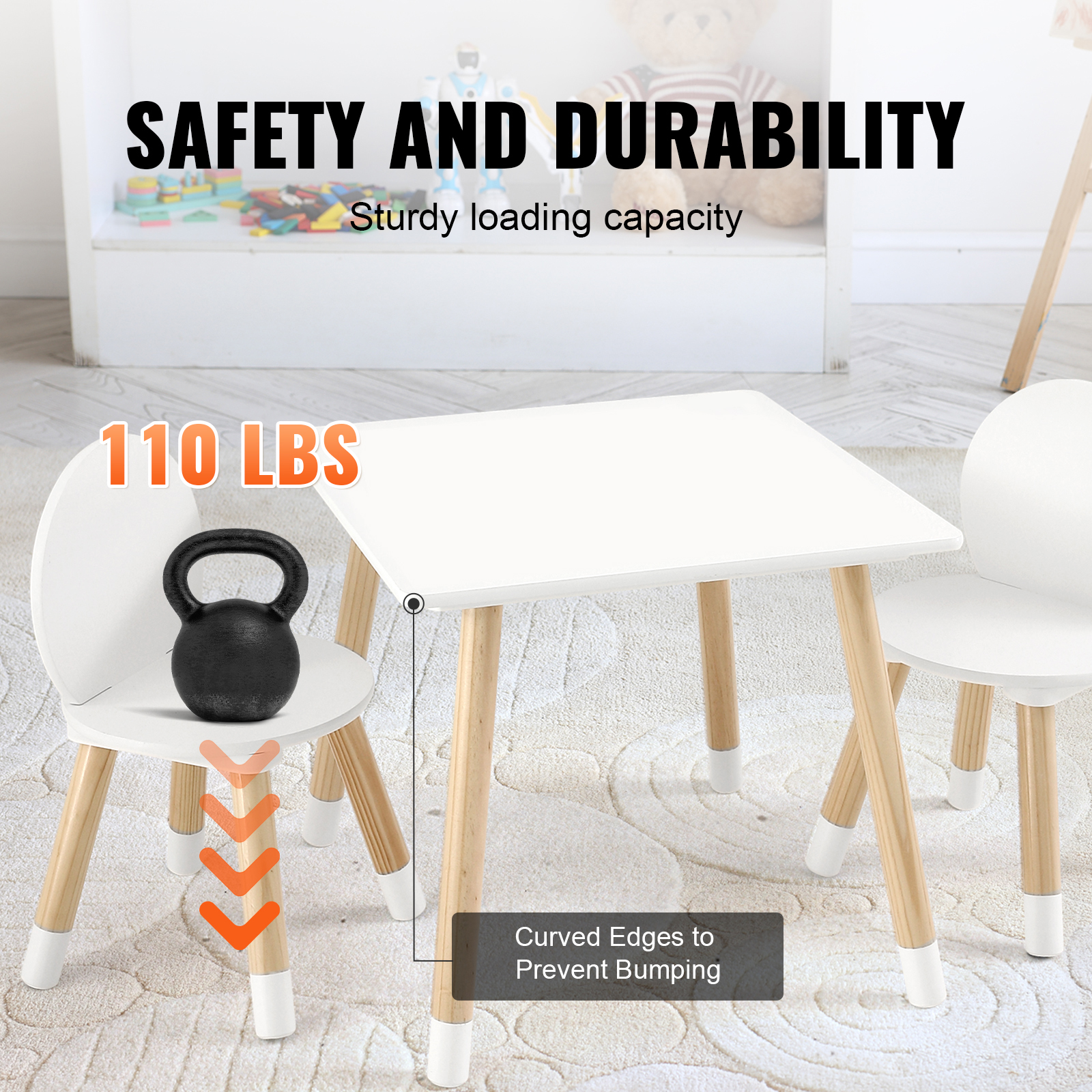 Uimoso Kids Table & 2/4 Chairs/Bench Set Wooden/Toddler/Height Adjustable Craft - Picture 6 of 61