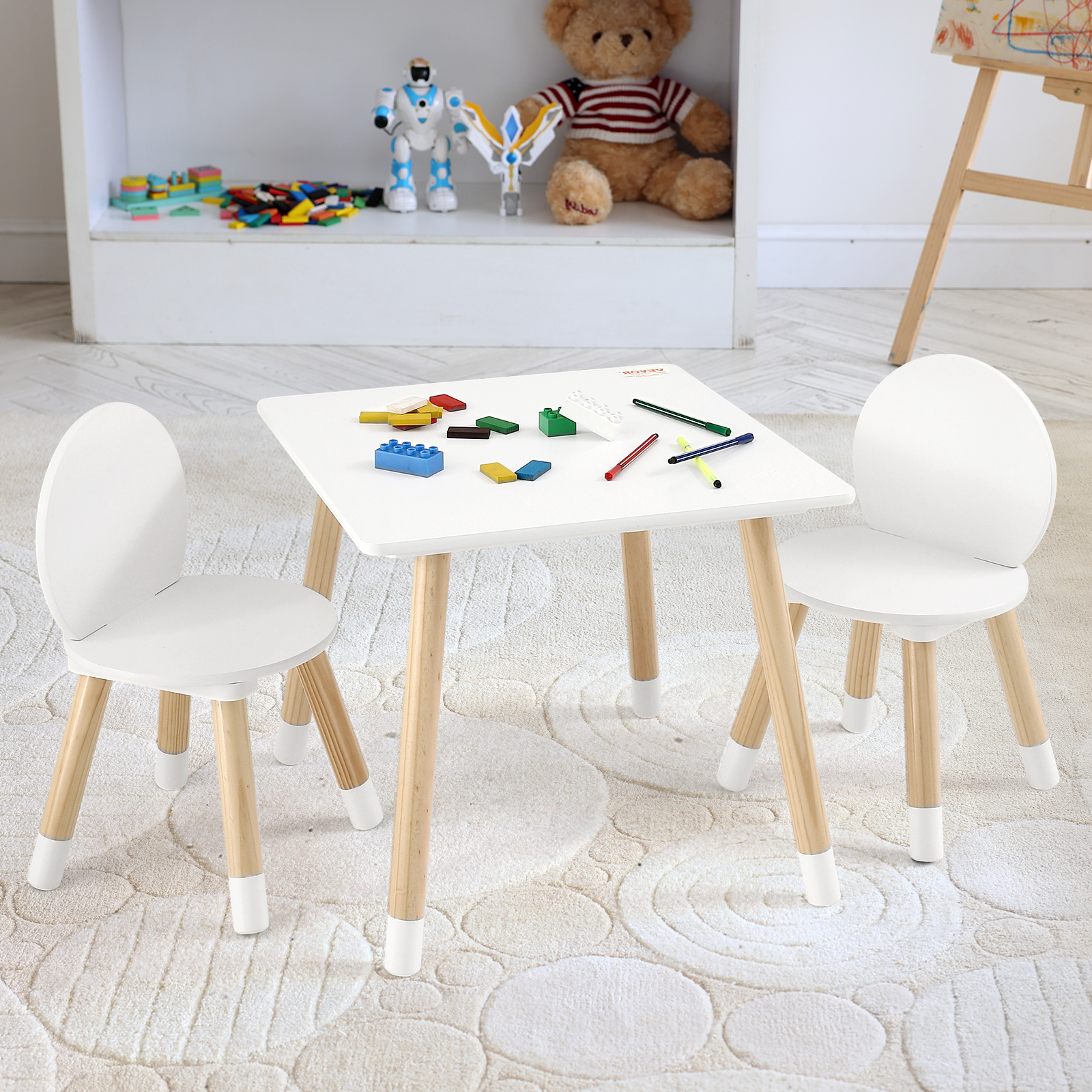 Kids Table and 2/4 Chairs/Bench Set Wooden/Toddler/Height Adjustable Craft - Picture 10 of 62