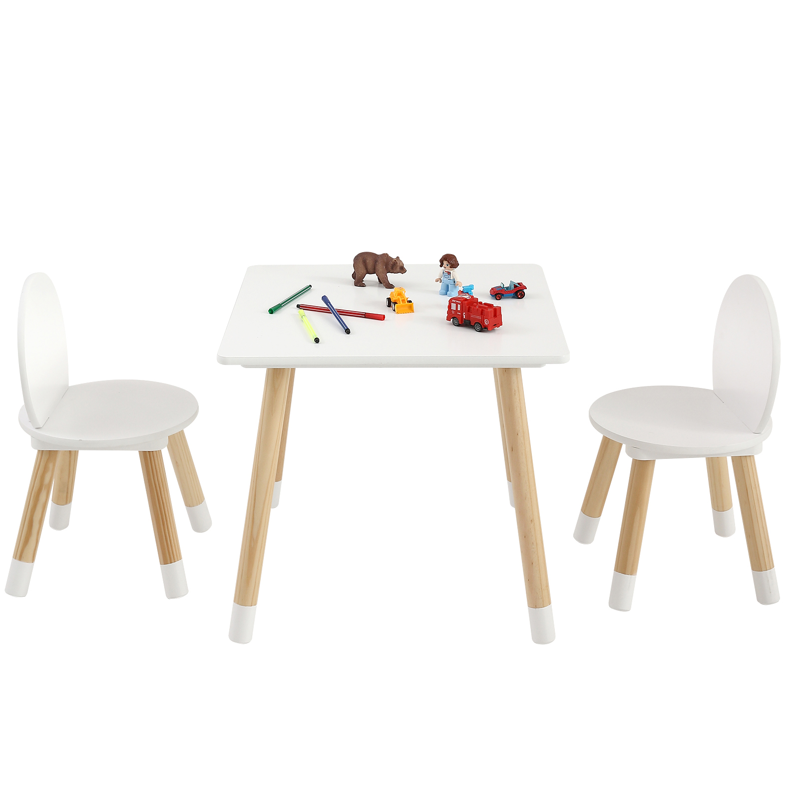 Uimoso Kids Table & 2/4 Chairs/Bench Set Wooden/Toddler/Height Adjustable Craft - Picture 11 of 61