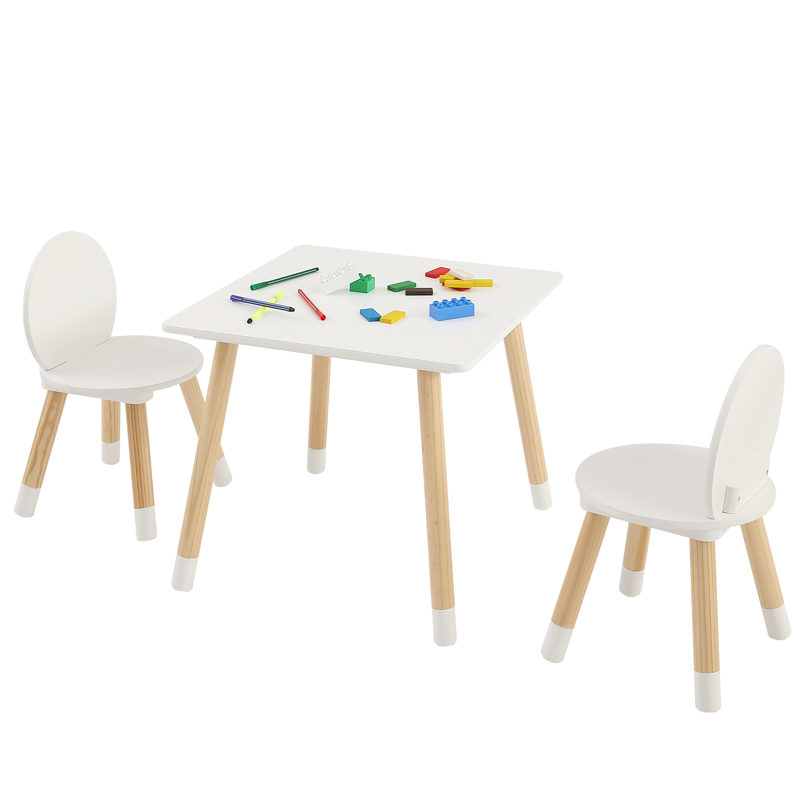 Uimoso Kids Table & 2/4 Chairs/Bench Set Wooden/Toddler/Height Adjustable Craft - Picture 12 of 61