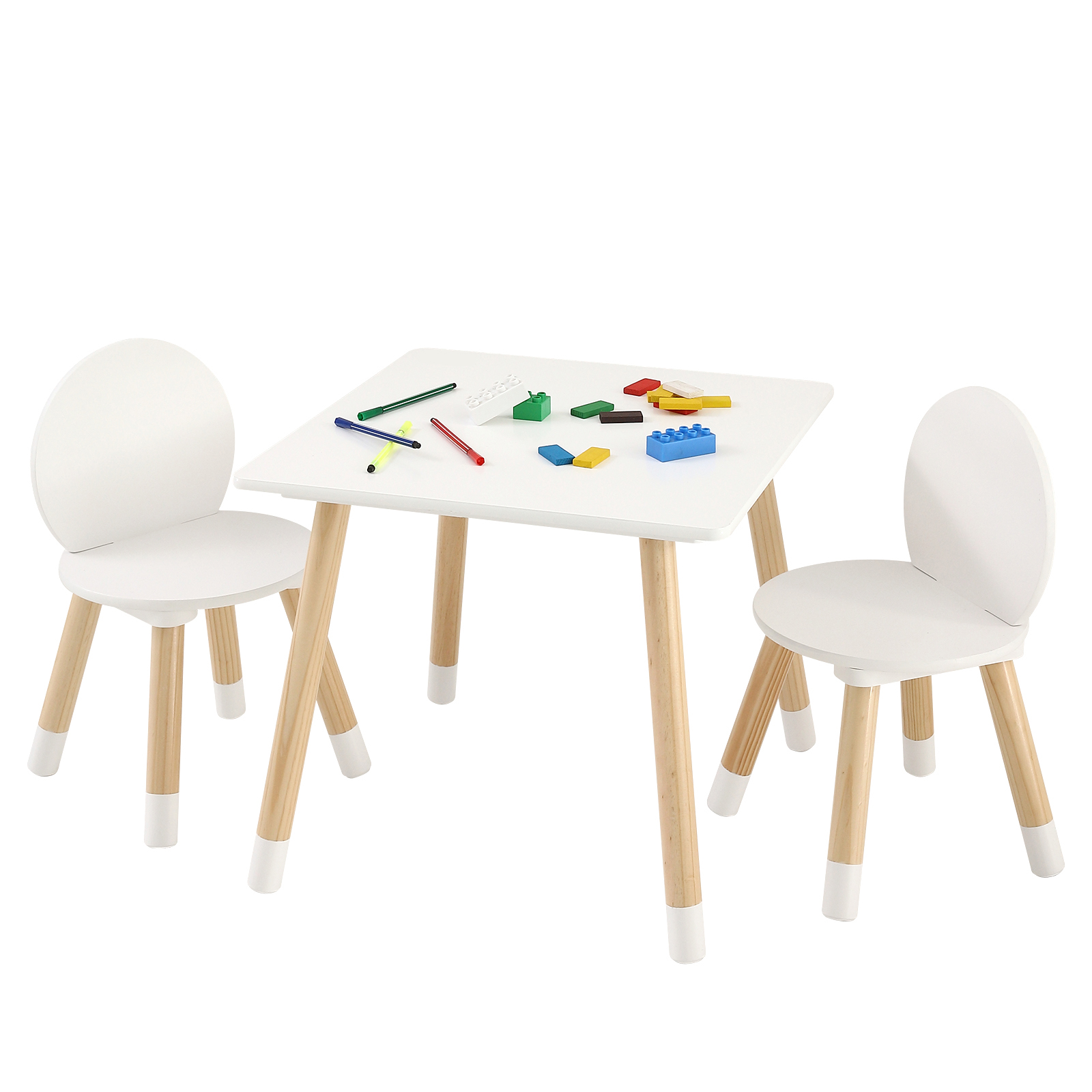 Uimoso Kids Table & 2/4 Chairs/Bench Set Wooden/Toddler/Height Adjustable Craft - Picture 2 of 61