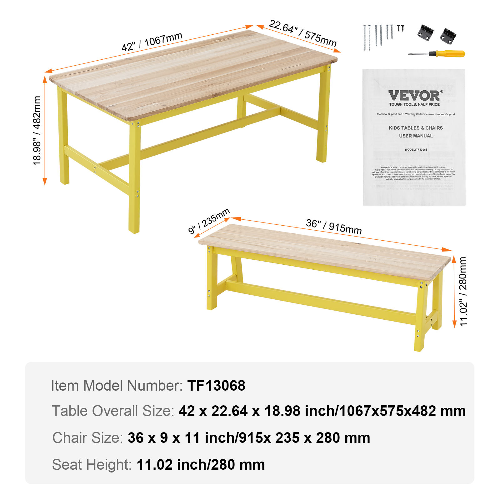 Kids Table and 2/4 Chairs/Bench Set Wooden/Toddler/Height Adjustable Craft - Picture 21 of 62