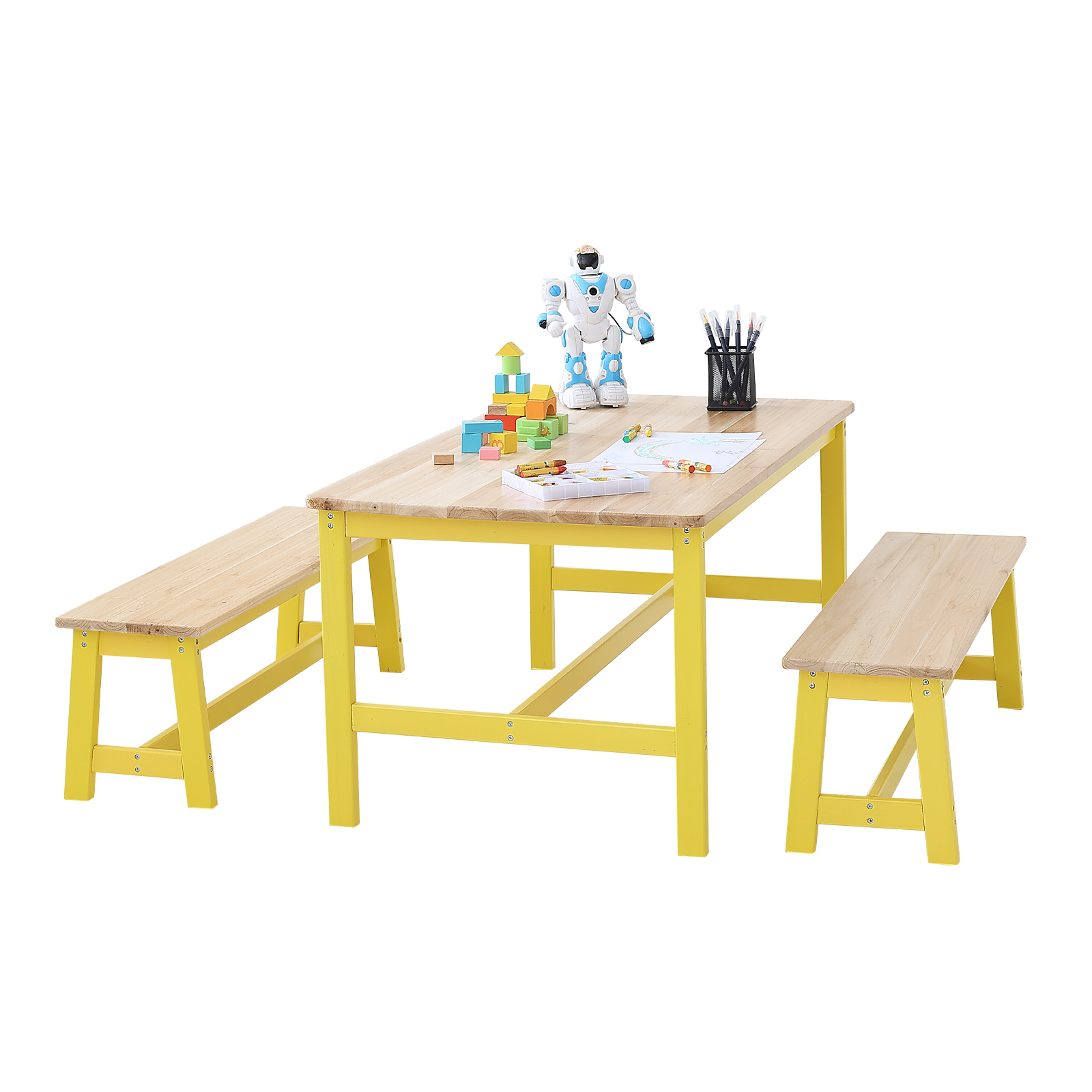 Kids Table and 2/4 Chairs/Bench Set Wooden/Toddler/Height Adjustable Craft - Picture 15 of 62