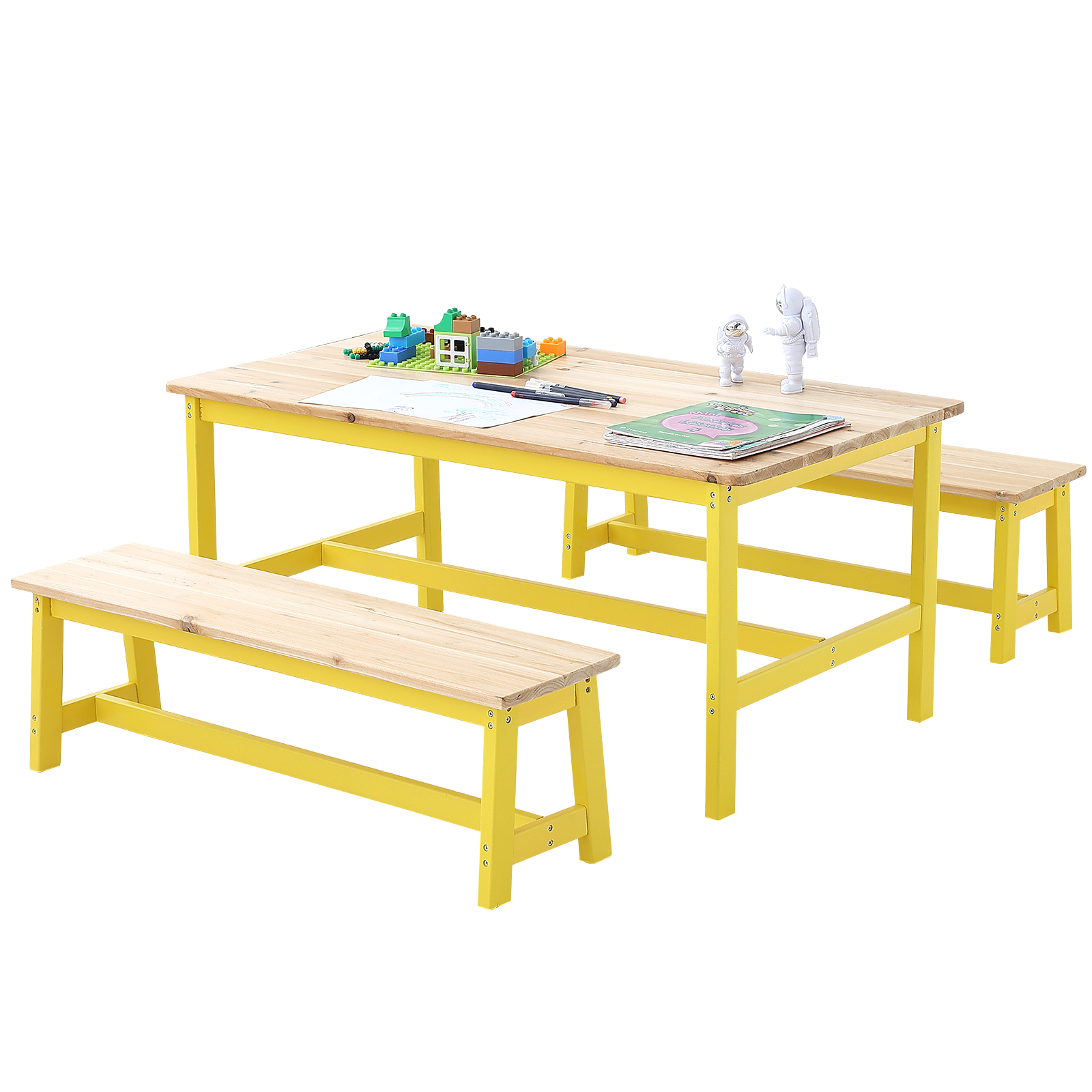 Kids Table and 2/4 Chairs/Bench Set Wooden/Toddler/Height Adjustable Craft - Picture 24 of 62