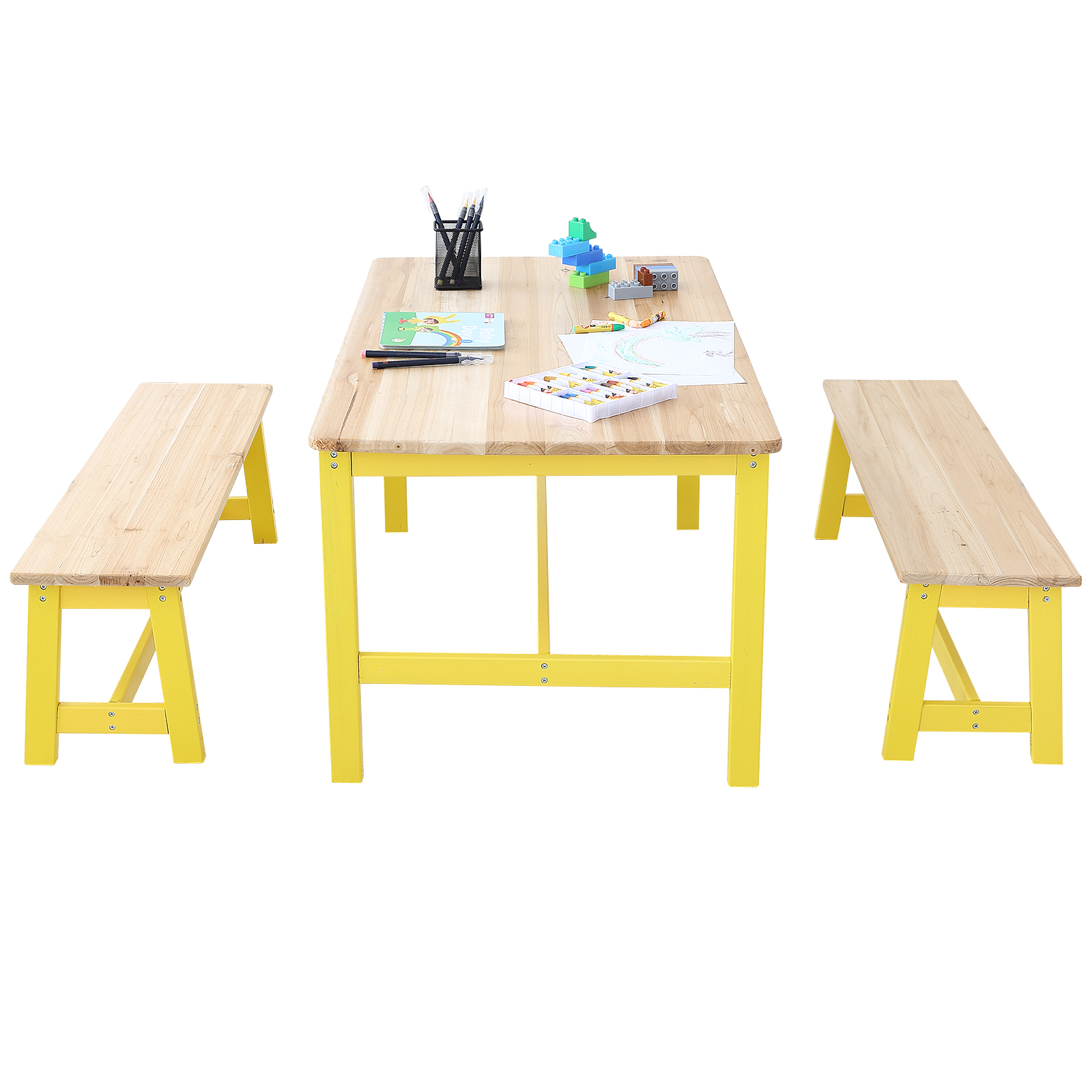 Kids Table and 2/4 Chairs/Bench Set Wooden/Toddler/Height Adjustable Craft - Picture 25 of 62