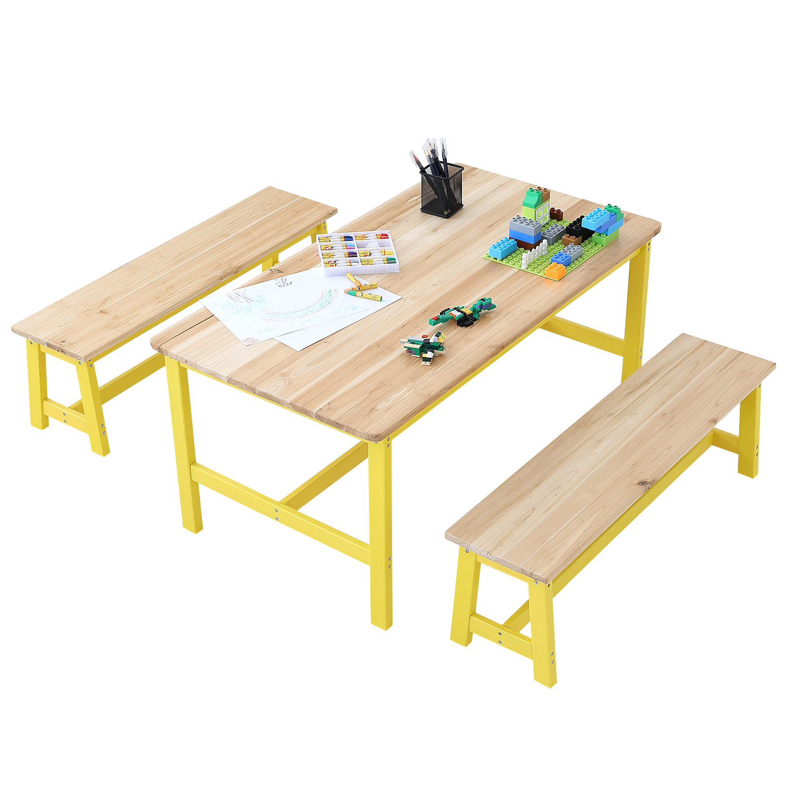 Kids Table and 2/4 Chairs/Bench Set Wooden/Toddler/Height Adjustable Craft - Picture 26 of 62