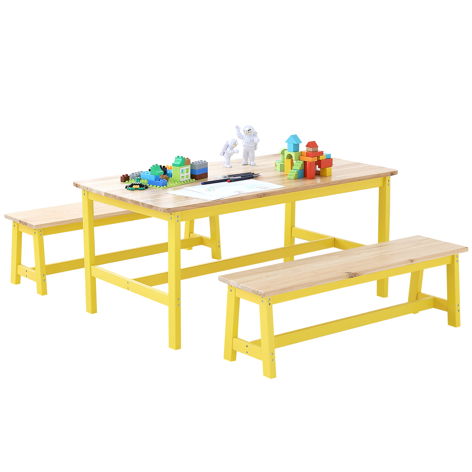 Kids Table and 2/4 Chairs/Bench Set Wooden/Toddler/Height Adjustable Craft - Picture 23 of 62