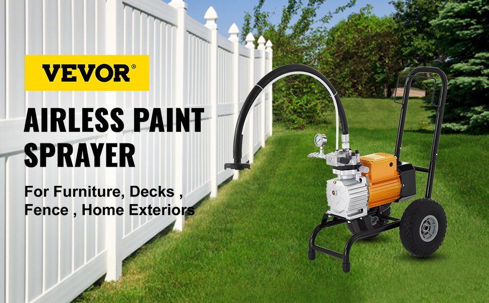 VEVOR Paint Sprayer 220V 3000W Airless Paint Sprayer 15m Hose Paint Gun