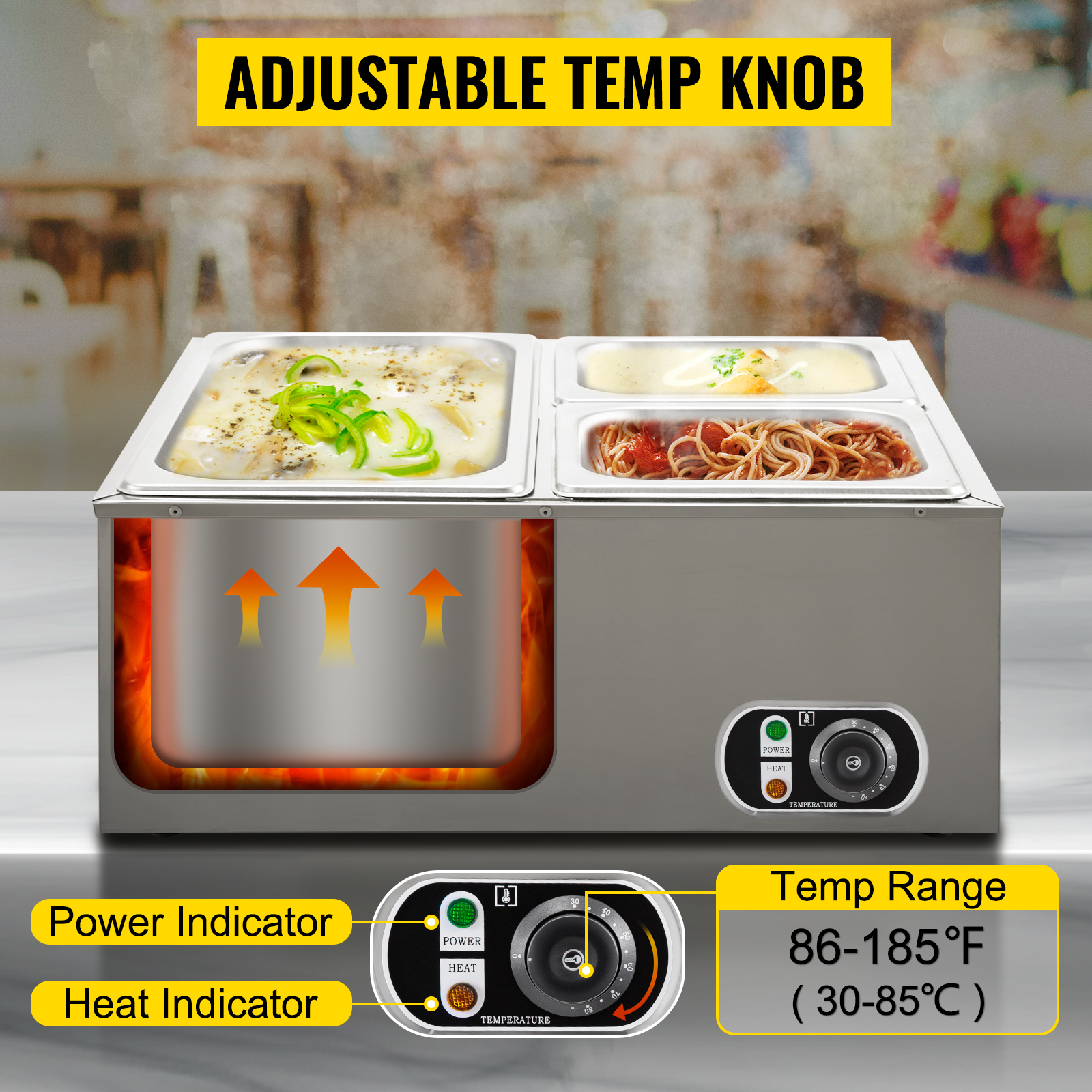 VEVOR 3-in-1 Portable Oven, 12V/24V/110V Portable Food Warmer, 80W (Max  100W) Portable Mini Personal Microwave, 2QT Electric Heated Lunch Box for  Car, Truck, Travel, Office, Home (Black)