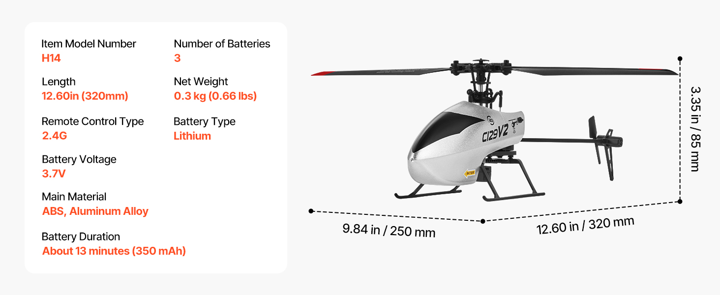 RC helicopter full view