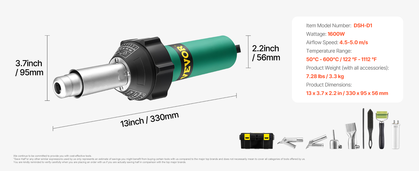 Pvc welding gun,9 accessories,temperature control