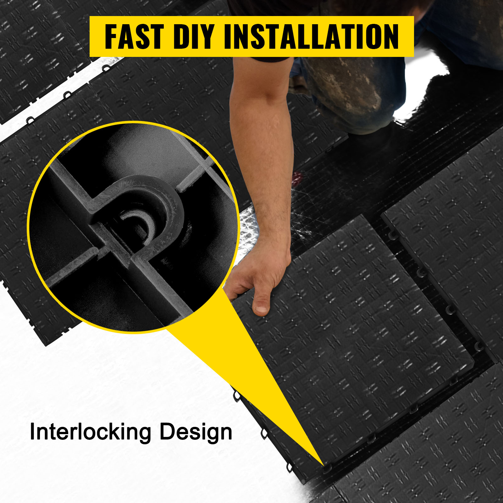 Anti Slip Safety Interlocking Hollow Rubber Floor Mats for Deck