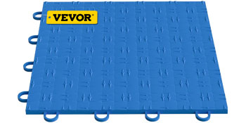 VEVOR Garage Tiles Interlocking, 12'' x 12'', 50 pcs, Blue Garage Floor Covering Tiles, Non-Slip Diamond Plate Garage Flooring Tiles, Support up to 55,000 lbs for Basements, Gyms, Repair Shops