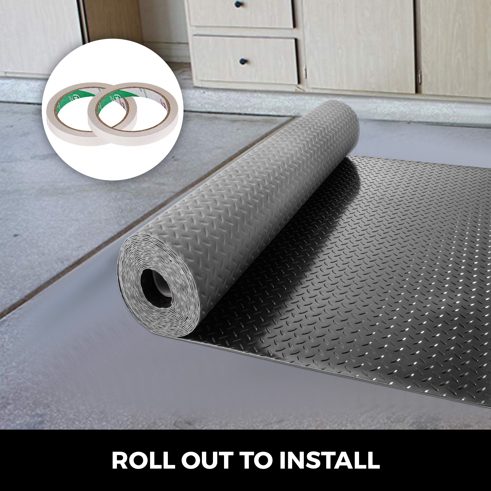 Waterproof 1.5mm PVC Garage Floor Mat Anti-Slip Rubber Flooring